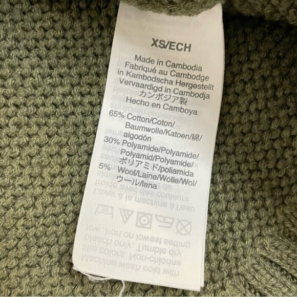 J. Crew Factory green crew neck knit sweater cotton/wool sweater - Picture 2 of 10